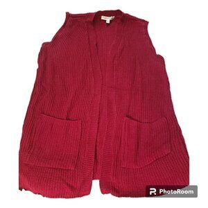 Burgundy cardigan vest